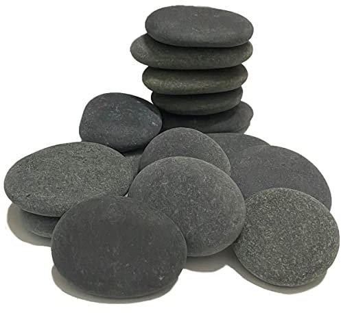 juexiyarticle 15Pcs Smooth Flat River Stones for Painting,Natural Pebbles Painting Rocks for Arts and Crafts,5-7cm