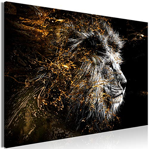 decomonkey Bilder Löwe Abstrakt 120x80 cm 1 Teilig Leinwandbilder Bild auf Leinwand Vlies Wandbild Kunstdruck Wanddeko Wand Wohnzimmer Wanddekoration Deko Tiere schwarz