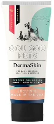 Gou Gou Pets DermaSkin Dermatitis Ointment Holistic Natural Derived Herbal Pet Care for Dogs, Cats and Horses: Relieves Rash, Crusting, Dry Skin, Skin Problems and Skin Conditions - Made in USA - 2 oz