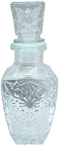 Licorera de cristal 250 ml de capacidad para fiestas, reuniones, guardar whisky u otras bebidas. 17,5 x 6,5 x 6,5 cm