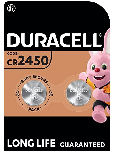 Duracell CR2450 Knopfzellen (2 Stück), CR 2450 Lithium-Knopfzellen 3 V