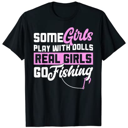 Lustige Angelbekleidung für Frauen echte Frauen zum Angeln gehen T-Shirt