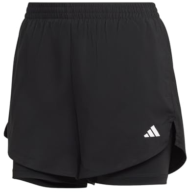adidas Damen AEROREADY Made for Training Minimal Two-in-One Shorts, Black / White, M