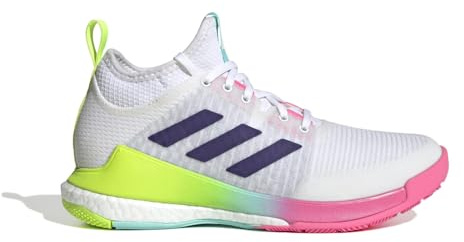 adidas Womens Crazyflight Indoor Sneakers Shoes - White, White/Team Collegiate Purple/Flash Aqua, 6 UK