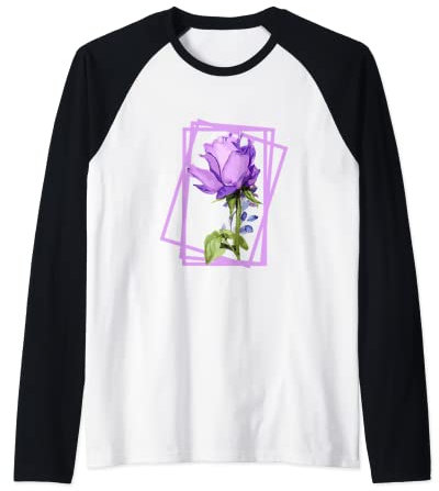 Rosa Cultivar Noble de color lila Camiseta Manga Raglan