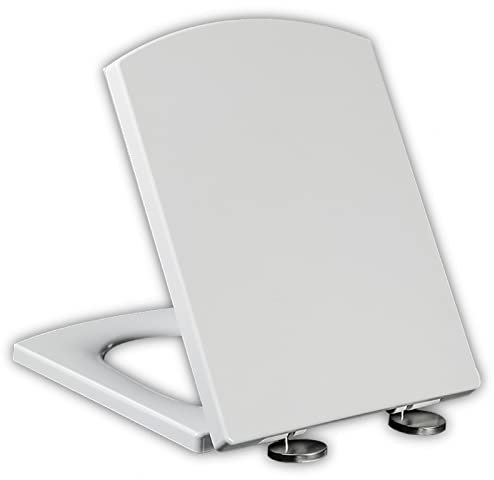 Quadratische Toilettensitze Absenkautomatik, Weiß, Schnellverschluss, Klositz, Weiß, Toilettensitze, Beschläge und Befestigungen, universell im Lieferumfang enthalten, Klositz Wird mit Beschlag geli