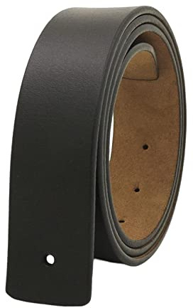 LOVIVER Correa de cinturón de cuero de PU antigua para hombres, sin reemplazo de hebilla con agujeros, pretina de 120 cm para pantalones, ropa, negro