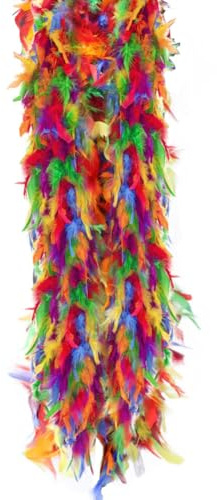 Uposao Federboa Weihnachtsboa, 200CM Bunt Federboa Flauschige Straußenfeder Halloween Handwerk Hochzeitsdekoration Girlande Federschal Damen Mädchen 20er Jahre Karnevals Kostüm Accessoire Mottoparty