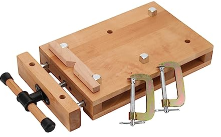 TABODD Tragbare Arbeitsplatte aus Holz, Hobelbank Schraubstock Holz Werkbank Mobil Holzschraubstock Werkstatt Tischen Befestigt Werden für Bastler und Hobby-Handwerker