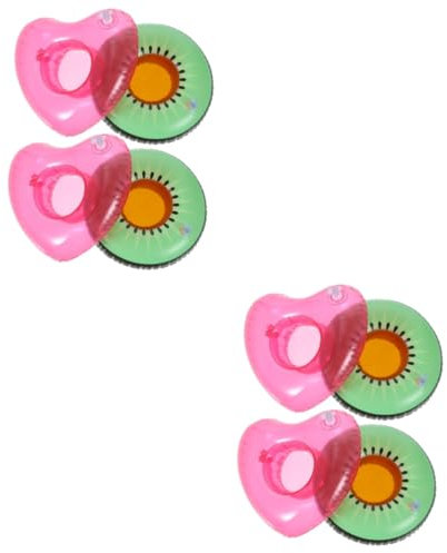 Toyvian 2 Juegos De Portavasos Inflables Flotantes para Piscina De PVC para Fiestas En La Piscina Y Eventos En La Playa 4 Unidades X 2
