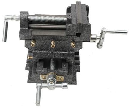 YILIKISS 4 Cross Vise Metal Milling Vice Holder Tension Bench Mount Lightweight Design Cast Iron Table Vice 100mm Cross Slide Drill Press Vise Clamp for Workshop Milling Machine Machinery Maintenance