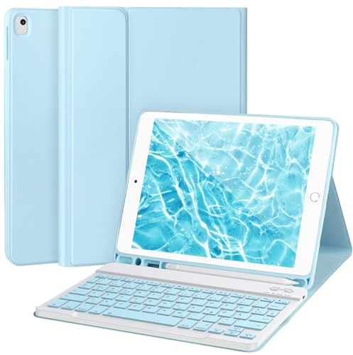 Custodia per tastiera per iPad 9/8/7° Gen10.2 pollici, con tastiera per iPad 10.2, tastiera per iPad 9° gen, tastiera Bluetooth rimovibile per iPad 10.2, custodia per tastiera iPad 9° Gen con