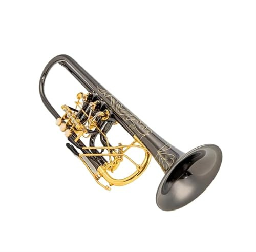 Trompeten Drehventil Bb-Trompete B Flach Messing Schwarz Nickel Gold Professionelle Trompete Musikinstrumente Mit Ledertasche