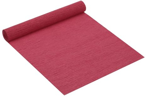 PATIKIL 2,5 m Crepe pappersrulle, 1 rulle 25,4 cm bredd mjukt pappersark för hantverk blomtillverkning omslagsfest födelsedag bröllop dekoration prydnad, mörkröd
