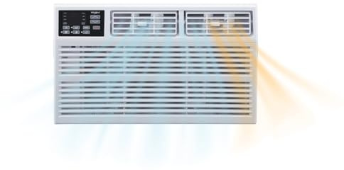 Whirlpool 18,000 BTU 230V Window Air Conditioner with Supplemental Heat, Window Mounted AC Unit with Heater for Apartment, Living Room, Bedroom, Large Rooms up to 1000 Square Feet