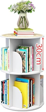HEIDOUOZ Drehbares Bücherregal, Drehregal Holzregal, Bodenstehendes Bücherregal, schmales Bücherregal, Organizer for kleine Räume, Schlafzimmer, Wohnzimmer(40 * 66cm)
