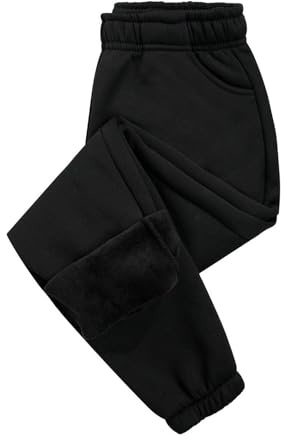 Pantalon Doublé Polaire Enfant Garcon Hiver 4-9 Ans Pantalon Taille Elastique Garçon Large Pas Cher Chic Casual Confortable Sport Jogging la Mode Streetwear Sweatpants