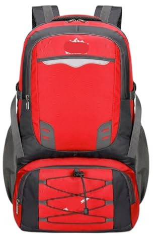 OUYUE Sac À Dos De Voyage Sac À Dos De Camping 60L Sac À Dos De Randonnée pour Hommes Et Femmes Alpinisme pour Camping Trekking(Rot)