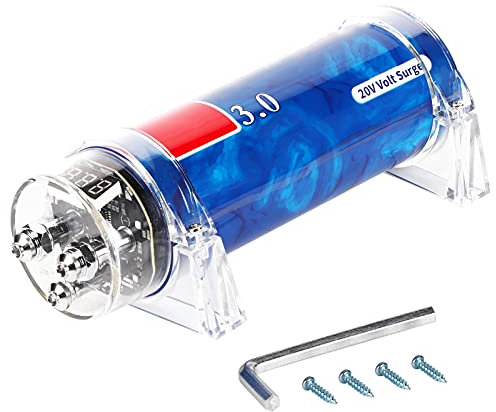 Condensateur AUDIO Automobile, Voiture AUDIO POWER 3.0 Condensateur Amplificateur Regulator Couleur Bleue Modified Auto
