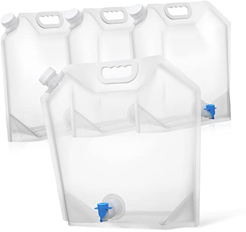 BESPORTBLE 4pièces Récipient Eau Pliable Avec Bec Verseur Conteneur Eau Portable Pour Camping Randonnée Voyages Intérieur Et Extérieur