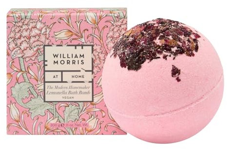William Morris At Home Bath Bomb 200g, Scented Rose Petals, Beauty Gift for Her or Housewarming Gift, Feel Relaxed and Uplifting, Cruelty and Vegan Friendly