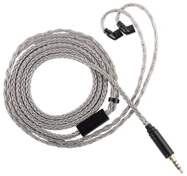 Linsoul Tripowin Zonie HiFi In-Ear Monitor Cable Aggiornamento, con Microfono Omni, Cavo SPC 16-Core Argento, Type-C/3.5mm, 1.25m SPC Cavo Senza Grovigli per Audiofili (3.5mm, A 2 pin incorporato)