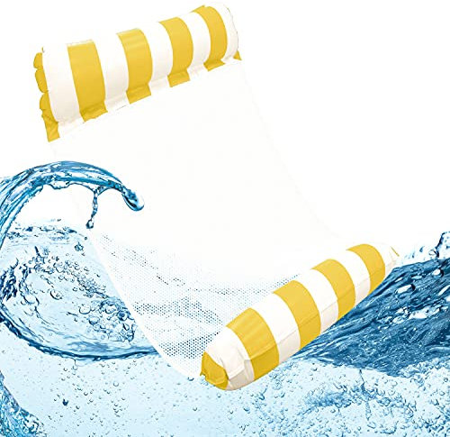 Wassermatratze, Luftmatratze Pool Wassersitz Pool Wasserhängematte Mit Netz Bade Hängematte, Pool Zubehör Spaß Erwachsene Luftmatratze Wasser (Orange)