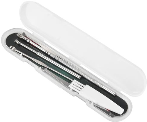 Cpolebev 6 Stücke Ohr Pick Set Edelstahl Ohrpickel Ohren Kürette Entferner Ohr Reiniger Spirale Ohr Werkzeug Reinigen Mit Fall