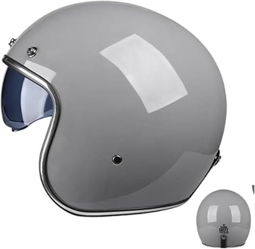GKCEGHKS Casco A Scodella Scooter Motorino ECE Omologato Aperto Caschi da Moto Cromwell Caschi Casco Faccia Aperta retrò Mezzo Casco da Motociclista Vintage Caschi retrò Casco Scodella