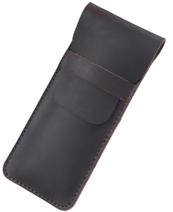 YISENJEE Taschenschutz Handgemachte Stifthülle Aus Rindslederimitat, Stiftetasche, Schutzhülle – 4 Stifte 165 mm X 70 mm – Kaffeefarbe