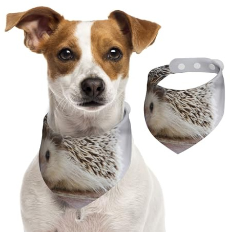 Igel Bedruckt, Hundehalstücher, Baumwoll-Haustierschal, verstellbare Lätzchen für Haustiere,S