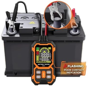 OutFyt Probador Digital de batería de Coche CBT01 de 12 V/24 V, CC 8-30 V, analizador de baterías de Plomo-ácido for Coches, Motocicletas, Barcos, SUV y Camiones.,Amplia compatibilidad