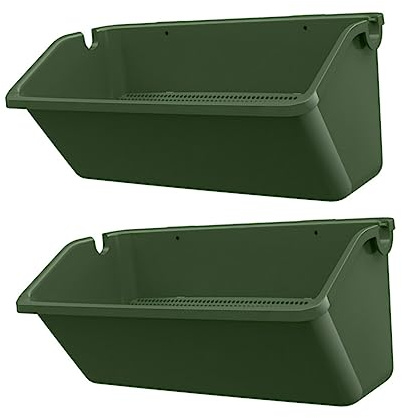 Kisangel 2 pièces Jardin Vertical Jardinière Murale pour Plantes Bac de Plantation Extérieur avec Système de Drainage Pot à Fleurs et Durable pour