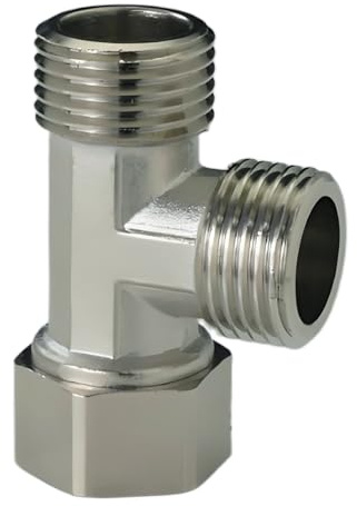 1/2 T-Type Three-Way Fitting, 3-Way Adapter Connector, used for Angle Valves, Toilets, Sprayers, Shower Arms, Under-Sink Water Heaters, Ice Makers, Dishwasher Water Pipe Connections