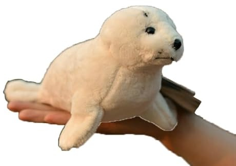 ThisToffGuys Phoque en Peluche réaliste de 20 cm avec Aimant, Peluche Douce et aimantée for réfrigérateur, Adorable Animal Marin (Phocidae)