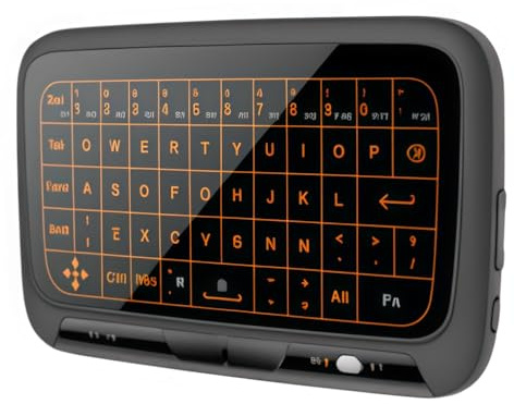 Tosuny Mini Tastiera Wireless con Touchpad, Tastiera Tascabile Retroilluminata 2.4G per PC, Smart TV, TV Box, HTPC, Laptop con Ricevitore USB e Batteria Ricaricabile