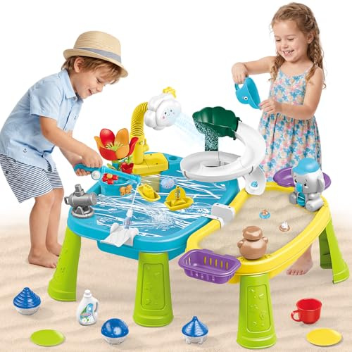 deAO Wassertisch Spielzeug für Kinder ab 3 Jahr, Wasserspieltisch Outdoor