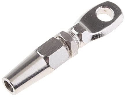 BOVUXKJH Terminal de Ojo para Cable de Acero Accesorio Herraje Conector Fabricado en Acero Inoxidable 316 Marino sin Engaste Aprieta Directo sobre el Cable