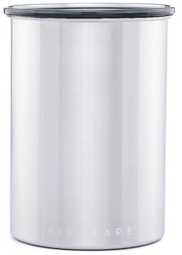 Airscape Bote de Almacenamiento de café en Grano y Comida | Acero Inoxidable | con Tapa hermética patentada Que conserva la frescura de los Alimentos | Capacidad: 500 gr | Color: Acero Pulido