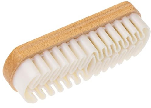 Wildleder Kreppbürste - Nubukbürste & Wildlederbürste - Lamellenbürste für Nubuk und Raulederpflege - Wildlederbürste mit Buchenholzgriff - Raulederbürste mit Krepplamellen