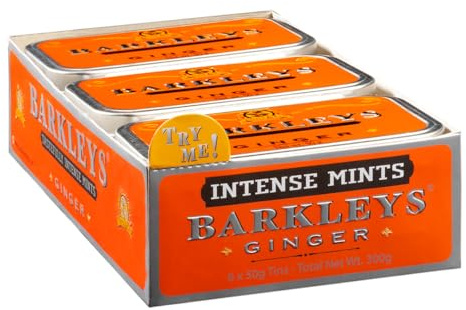 Barkleys Mentine Zenzero Gusto Intenso Mentine Lattine 50 g (confezione da 6)