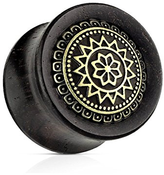 eeddoo Flesh Tunnel Sonnen Tribal Braun Holz