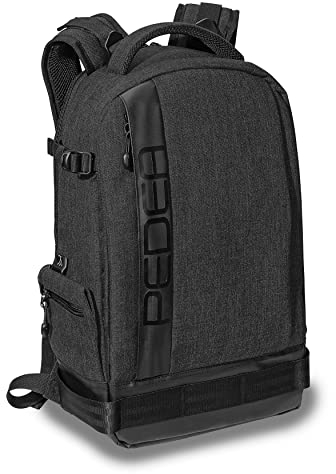 Pedea DSLR-Kamerarucksack Fashion Fotorucksack für Spiegelreflexkameras mit wasserdichtem Regenschutz und Variabler Inneneinteilung (Rucksack, schwarz)
