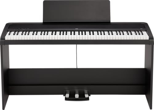 Korg - B2+SP Digitalpiano mit 88 Gewichteten Tasten und Ständer und Pedalen - Schwarz