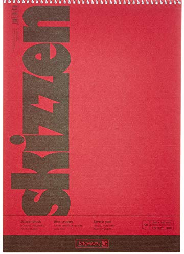 5x Brunnen Skizzenblock 24x34cm 50Bl Spirale