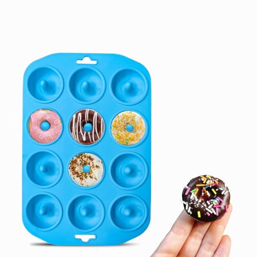 Moldes de silicona para donuts, mini moldes de silicona para hornear donuts sabrosos, bagels, tartas y más