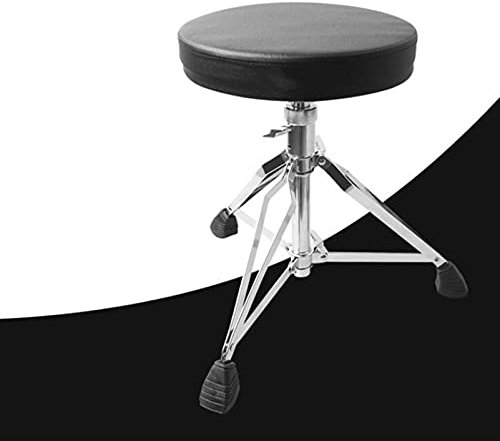 JUNMIN Sattel-Stil-Trommel-Trommelhocker drehen Sich um runde elektronische Trommel zum Spielen von Percussion Instruments.Einstellbarer tragbarer Trommelhocker mit Kissen.Schwarzer Trommelhalter aus