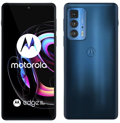 Motorola Edge 20 Pro Smartphone, 108 MP, 5G, Display 6.7 144Hz HDR10+ OLED FullHD+, Qualcomm Snapdragon 870, 50x Super Zoom, 4500 mAh, 12/256GB, Dual SIM, Android 11, Blu (Midnight Blue)