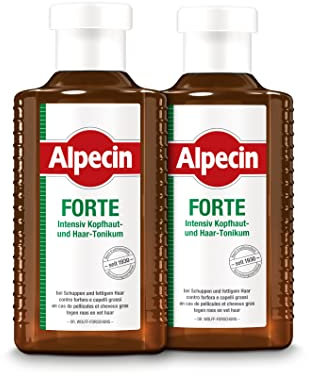Alpecin Medicinal FORTE Tonico - 2 x 200 ml - Efficace contro forfora e caduta dei capelli, allevia il prurito del cuoio capelluto, lenisce le irritazioni, ideale per capelli grassi