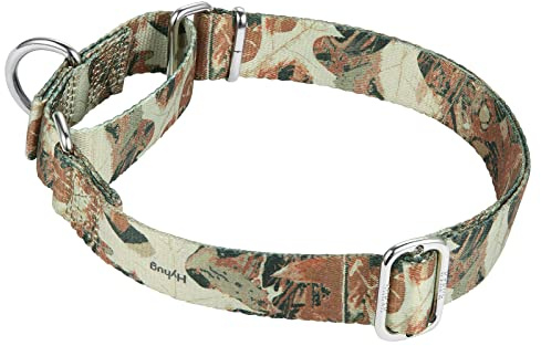 Fantastiskt halsband med hundar som flyger – Hyhug husdjur uppgraderad rymningssäker martingalkrage för hundar daglig användning promenader och träning (stor, skog)